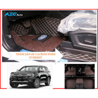 Thảm lót sàn 6D Ford EVEREST 2017-2021, Da Cacbon cao cấp, Kết hớp rối cước, chống thấm nước.