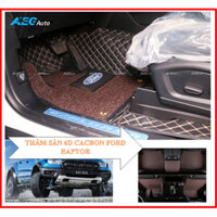 Thảm lót sàn 6D Ford Raptor, Da Cacbon cao cấp, Kết hớp rối cước, chống thấm nước, không mùi.