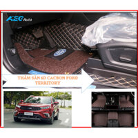 Thảm lót sàn 6D Ford Territory, Da Cacbon cao cấp, Kết hớp rối cước, chống thấm nước, không mùi.
