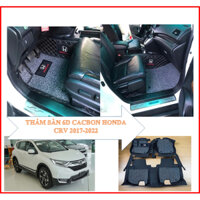 Thảm lót sàn 6D Honda CRV 2023 đến nay, Da Cacbon cao cấp, kết hợp sàn rối, chống thấm nước.
