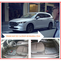 Thảm lót sàn 6D Mazda CX8, Da Cacbon cao cấp, Kết hợp rối cước, không thấm nước, không mùi.