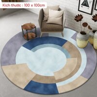 Thảm Lót Sàn Hình Tròn Phong Cách Bắc Âu Chống Trượt Kích thước 1mx1m