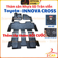 Thảm lót sàn NHỰA 5D xe Innova Cross 2023- 2024- 2025 , Thảm nhựa TPE TRÀN VIỀN đúc nguyên khối theo xe. Bộ 4 miếng