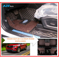 Thảm lót sàn ô tô 6D Ford Explorer, Da Cacbon cao cấp, Kết hợp Rối Cước, chống thấm nước, không mùi.