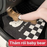 Thảm Lót Sàn Ô Tô Gấu Baby Bear Siêu Dễ Thương - Thảm Rối Lót Sàn Loại Dày Đế Nhựa Dẻo Có Gai Chống Trơn Trượt