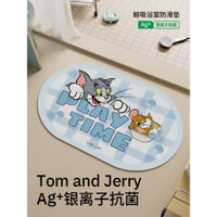 Thảm lót sàn phòng tắm thấm hút nhanh khô cá voi Tom and Jerry chính hãng giấy phép hoạt hình phòng tắm thấm nước chống trượt