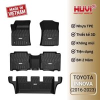 Thảm lót sàn xe TOYOTA INNOVA (2016-2023) đúc khuôn 3D nhựa TPE chính hãng HUVI Việt Nam