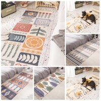 Thảm lót trải sàn, vải  lanh  thảm sofa,phòng khách, hoạ tiết thổ cẩm, thảm đầu giường