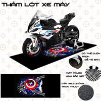 Thảm Lót Xe Máy Captain America Siêu Anh Hùng Marvel Comics Decor Trang Trí Trải Sàn Gara Chống Trơn Trượt Dễ Vệ Sinh