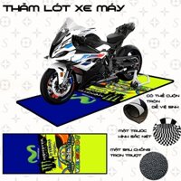 Thảm Lót Xe Máy Monster Energi x Yamaha Collage Đua Xe Decor Trang Trí Trải Sàn Gara Chống Trơn Trượt Dễ Vệ Sinh