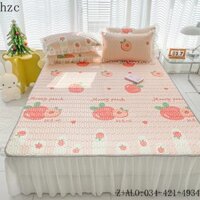Thảm Lụa Lạnh Cao Su Mùa Hè Mới/Váy Giường Kiểu Công Chúa, Đệm Bốn Mảnh Đơn, Chiếu