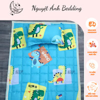 💗Thảm nằm cho bé đi học mầm non kích thước 80x120cm /Nêm nằm mùa đông có chun 4 góc [Khủng long beep]