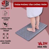 Thảm nhà tắm chống trơn trượt 75x43cm miếng hít thoát nước chất liệu cao su PVC BT003