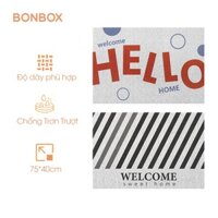 Thảm nhựa rối PVC chùi chân chống trơn trượt 75*40cm BONBOX BMV20 bền đẹp - Hàng chính hãng