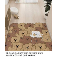 Thảm nhựa rối PVC cỡ to 60x90cm hoạ tiết GẤU, dễ dàng cắt phù hợp khung cửa tiện dụng