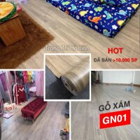 Thảm nhựa trải sàn PVC dán sàn giả gỗ bề mặt nhám khổ 1m nhiều màu đẹp trải phòng ngủ, phòng khách, kho hàng - Vang Nâu Nhám GN08