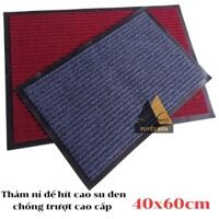 Thảm nỉ đế hít cao su đen chống trượt cao cấp 40x60cm                         &nbsp(&nbspXám&nbsp)