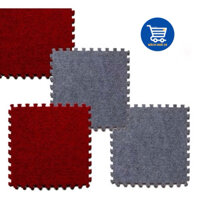 Thảm nỉ ghép 40x40cm bộ 15 tấm Tường Lâm màu ghi- đỏ
