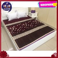 Thảm Nỉ Trải Giường Hoa văn cành hoa nâu (màu ngẫu nhiên)