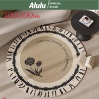 Thảm Nỉ Tròn Cao Cấp, Thiết Kế Vintage Trang Trí Nhà Cửa Sang Trọng Kích Thước 100x100cm - Kho Sỉ Gia Dụng Alulu