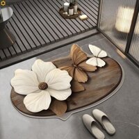 Thảm phòng tắm bướm 3D VIDELLY dày ngoài trời chất lượng cao