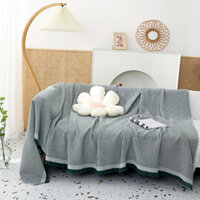 Thảm Phủ Sofa Dập Caro Vuông Màu Đơn Sắc Phủ Ghế phong cách Bắc Âu