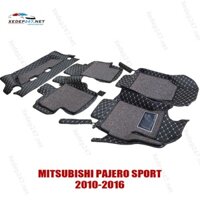 Thảm sàn 5D 6D da thường dành cho xe 7 chỗ Mitsubishi Pajero Sport 2010 - 2016 form chuẩn, không mùi, không thấm nước