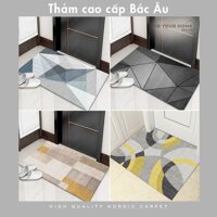 Thảm sàn cao cấp Bắc Âu in hình 3D không lông chống bụi bẩn tốt