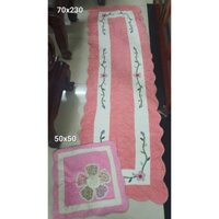 thảm sàn trải sofa ghép vải lông tuyết hoa vintage tặng