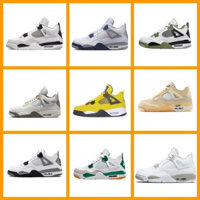 [Thảm sát thời gian giới hạn] Giày thể thao, giày chạy bộ, nhà máy giày, giày điện J4 nguyên bản, Paris Joe 4 Oreo, xám, thỏ, đại học xanh, nam và nữ, Giày bóng rổ