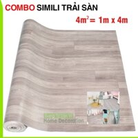 Thảm simili lót sàn (combo 4m2) thảm decor phòng, thảm trải sàn nhựa dày 0,5mm khổ 1m x 4m