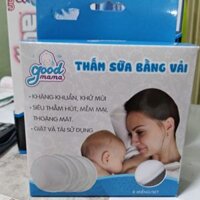 THẤM SỮA BẰNG VẢI GOODMAMA 8 MIẾNG/HỘP TẶNG GÓI BÔNG TĂM CHO BÉ