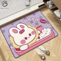 Thảm tắm vịt hoạt hình dễ thương cho phòng tắm, chống trượt và khô nhanh