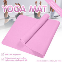 Thảm tập, Đệm lót, Miếng lót yoga,Thảm tập gym chống trượt tập thể dục tại nhà  4mm - 6mm - 8mm BG tặng kèm túi đựng thảm cao cấp - Hồng - Dày 4MM