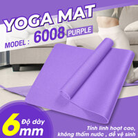 Thảm tập, Đệm lót, Miếng lót yoga,Thảm tập gym chống trượt tập thể dục tại nhà  4mm - 6mm - 8mm BG tặng kèm túi đựng thảm cao cấp - Tím - Dày 6MM