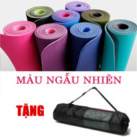 Thảm Tập Yoga 2 Lớp chất liệu TPE Chống Trơn, Không Mùi - Thảm Yoga 6mm - Ngẫu Nhiên - Túi lưới có dây đeo