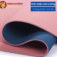 Thảm tập Yoga 2 lớp TPE dày 6mm, thảm tập Gym chống trơn trượt và không thấm mồ hôi