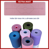 Thảm tập Yoga 8mm chất liệu TPE cao cấp 2 Lớp chống trượt mới nhất 2023 T08