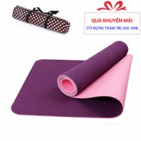 Thảm tập yoga cao cấp Đài Loan TPE dày 6mm 2 lớp (Tím)+Tặng túi đựng thảm [bonus]