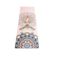 THẢM TẬP YOGA CAO SU THIÊN NHIÊN PU IN HOA VĂN CAO CẤP Tặng dây Túi chống thấm tốt- Mẫu Cô Gái hoa