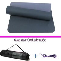 Thảm Tập Yoga Chống Trượt 2 Lớp Dày 6mm, 8mm, 10mm Chất Liệu Cao Su Non TPE Cao Cấp YOGA CAT - Chính hãng Amalife - 8mm,Có Túi  Dây