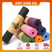 Thảm Tập Yoga Chống Trượt 2 Lớp Dày 6mm Chất Liệu Cao Su Non TPE Cao Cấp YOGA CAT