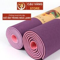 Thảm tập Yoga CHỐNG TRƯỢT 2 lớp cao su TPE, thảm tập gym và thể dục cao cấp dày 6-8mm