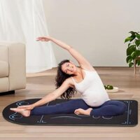 Thảm Tập Yoga Chống Trượt Kích Thước Lớn, Thảm Tập Cho Con Lăn Bụng Có Đường Hướng Dẫn