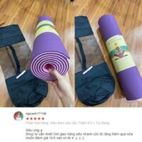 Thảm tập yoga chống trượt, thảm tập gym tại nhà cao cấp cao su non tấm TPE 2 miếng lớp lót dày 8mm