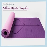 Thảm Tập Yoga Định Tuyến TPE 2 Lớp Cao Su Non Hàng Chính Hãng MINIIN  Bao Đựng Và Dây Buộc Thảm Tập Yoga - Rèn Luyện Sức Khoẻ - 6MM 18360cm - Tím