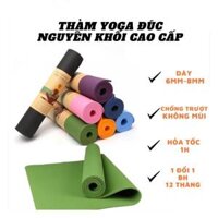 Thảm Tập Yoga Gym 1 Lớp Đúc Nguyên Khối Cao Cấp Chống Trượt TPE Dày 6mm-8mm - ĐINH TUYẾN 8MM TÚI,XANH LÁ