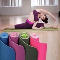 Thảm tập YOGA, GYM 8mm,6mm. Chống trượt tập thể dục tpe 2 lớp không mùi, Hàng có bảo hành  - TH21