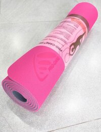 Thảm tập yoga Pro-Care định tuyến TPE 2 lớp 6mm Tặng kèm túi đựng thảm - Hồng