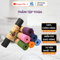 Thảm tập yoga, thảm tập gym TPE 6mm và 8mm 2 lớp cao cấp chống trơn trượt HGHOME